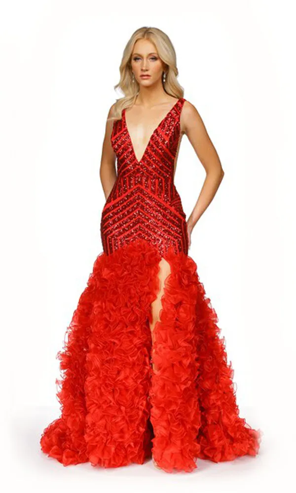 Sheer-Sides Long Sequin Prom Dress: Jovani 38137 sold by PromGirl product image thumbnail 3