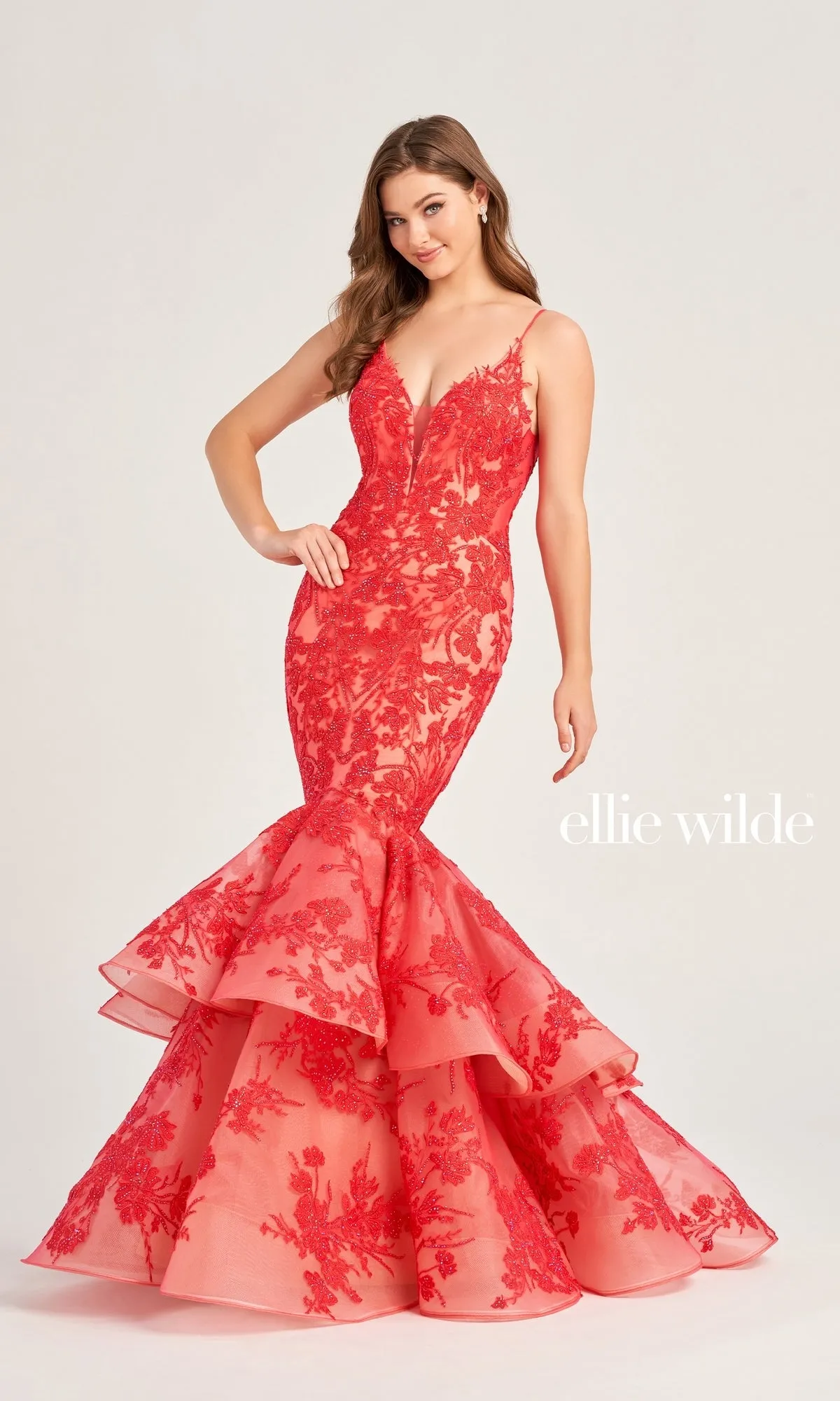 Ellie Wilde Long Lace Mermaid Prom Dress EW35038 sold by PromGirl product image thumbnail 5