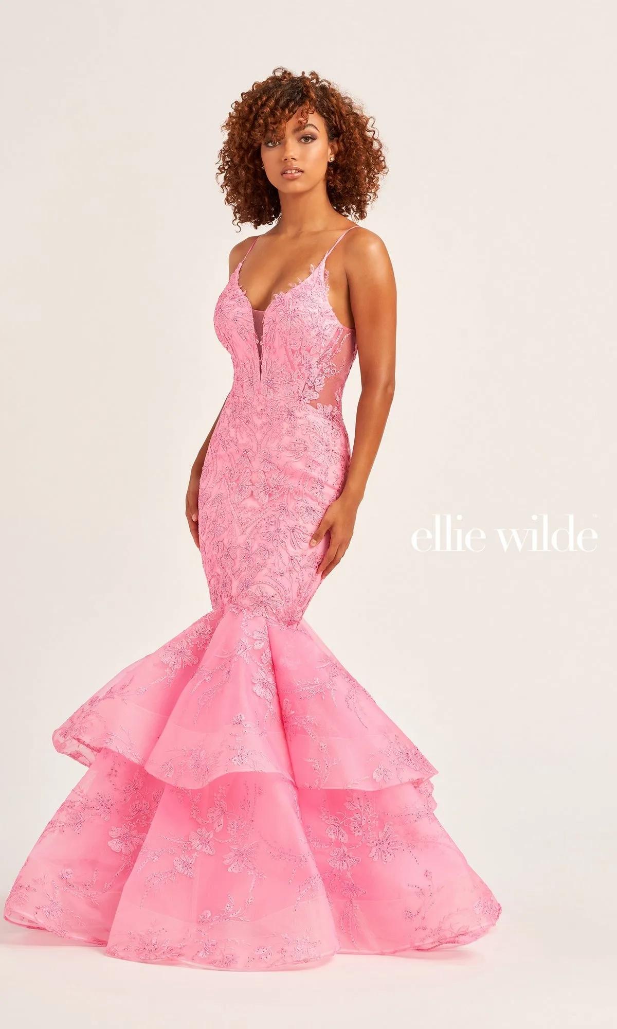 Ellie Wilde Long Lace Mermaid Prom Dress EW35038 sold by PromGirl product image thumbnail 3