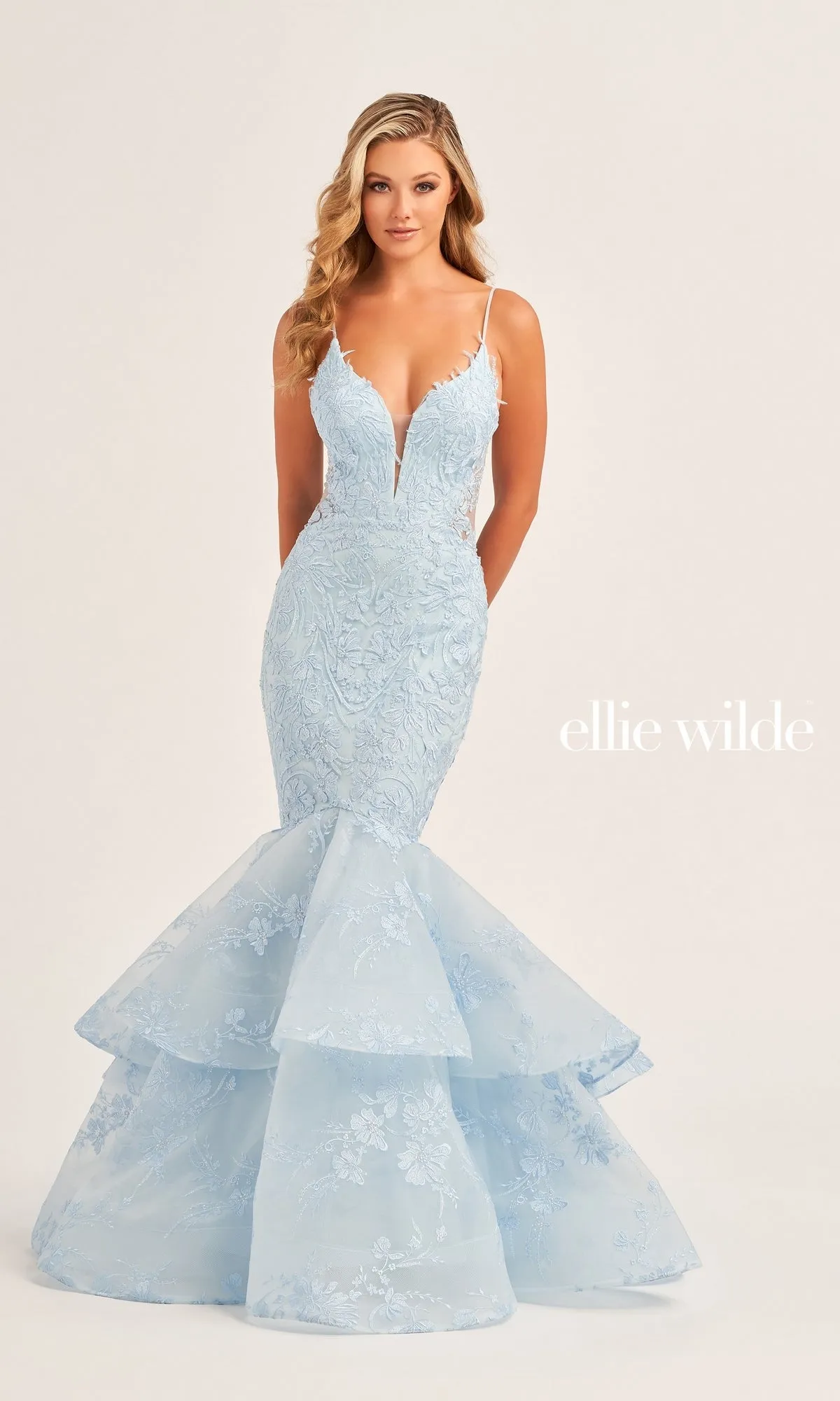 Ellie Wilde Long Lace Mermaid Prom Dress EW35038 sold by PromGirl