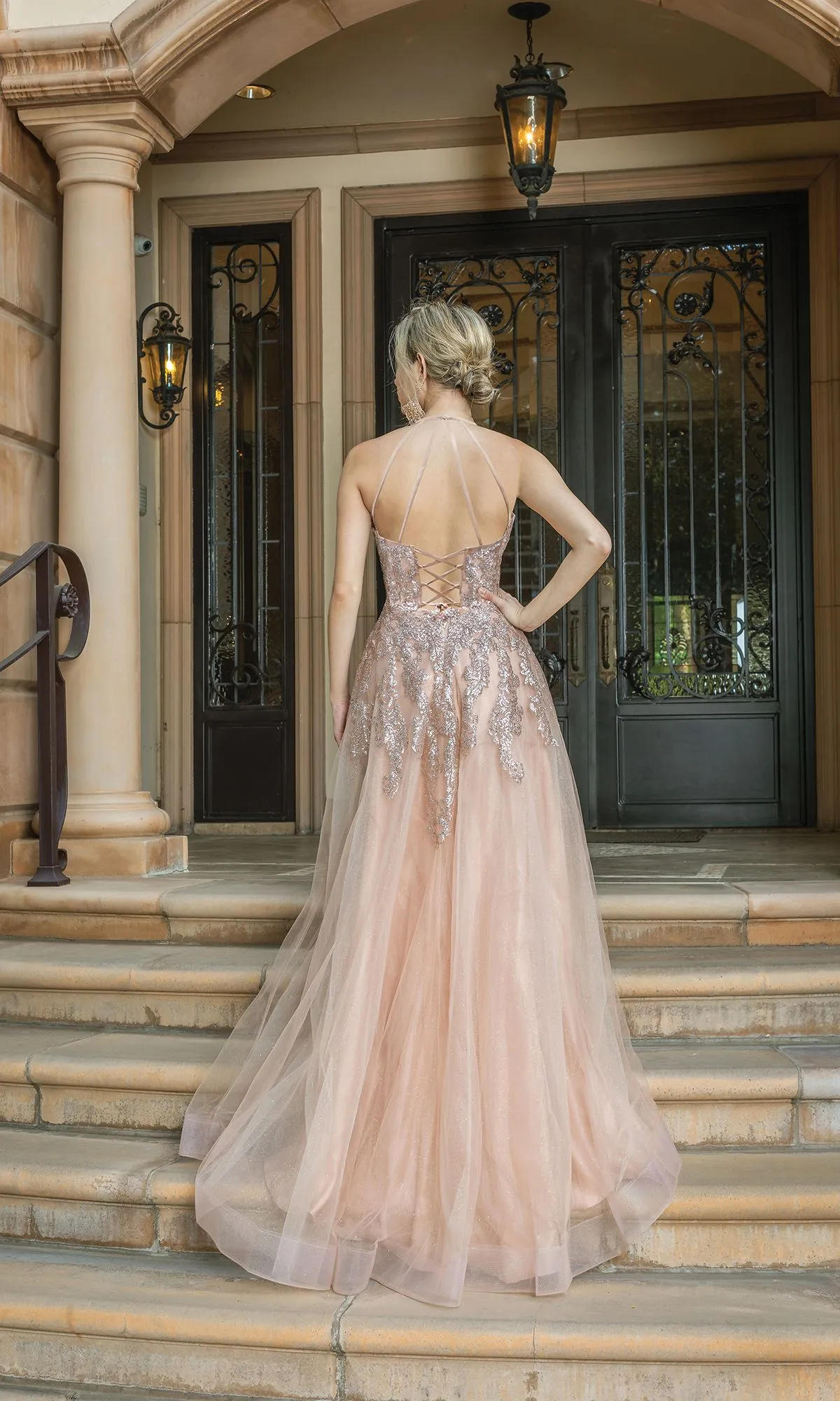 Rose Gold Long A-Line Formal Prom Dress 4226 sold by PromGirl product image thumbnail 2