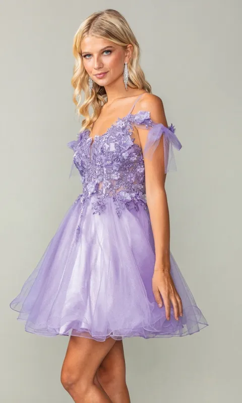 Sheer-Corset Short Babydoll Hoco Dress 3339 sold by PromGirl