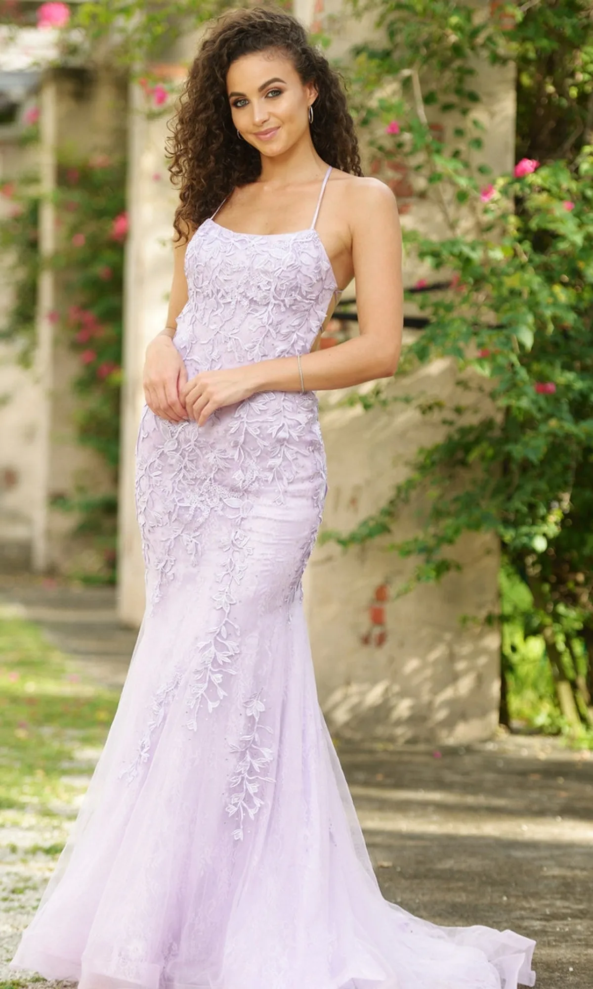 Beaded Lace Long Prom Dress Dutchess sold by PromGirl product image thumbnail 3