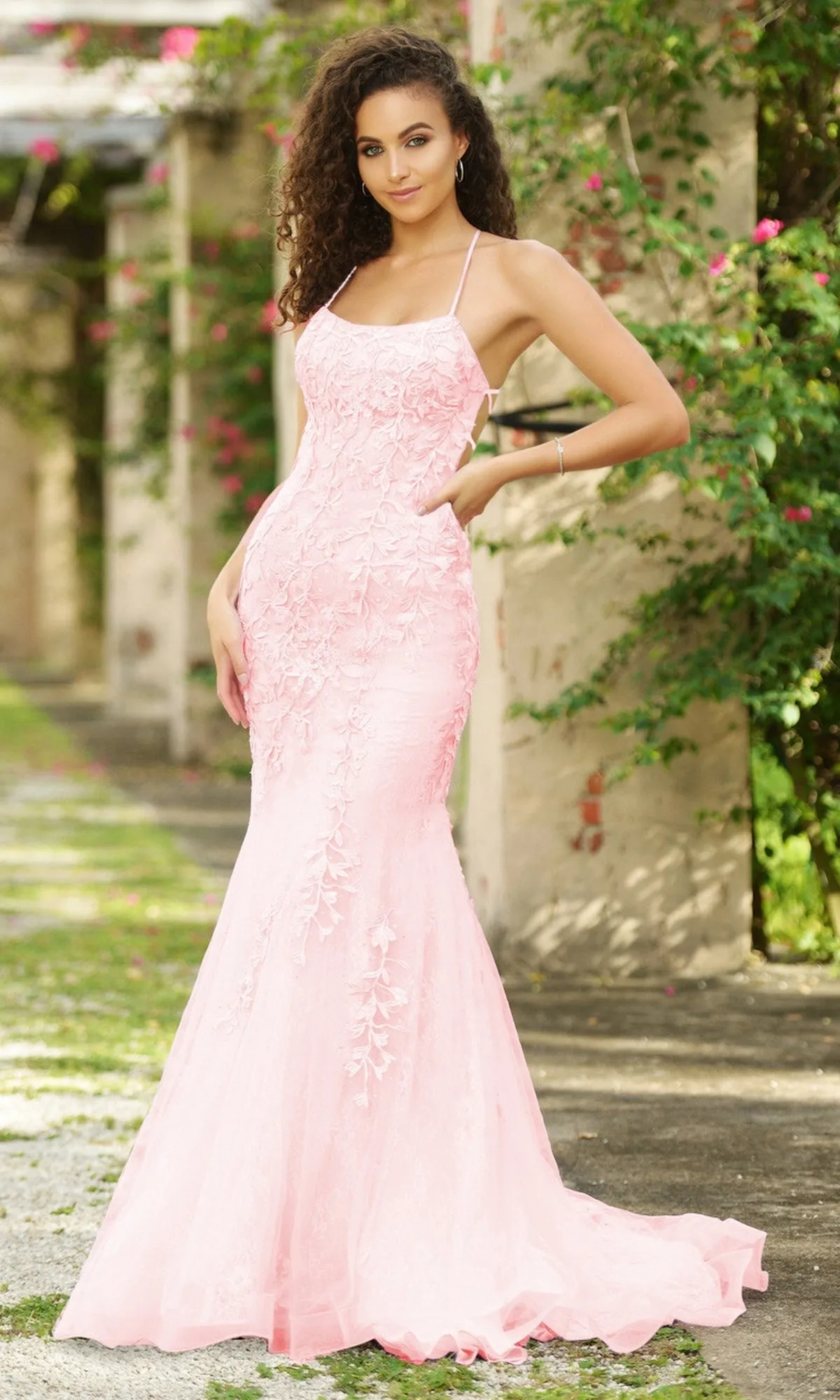 Beaded Lace Long Prom Dress Dutchess sold by PromGirl product image thumbnail 5