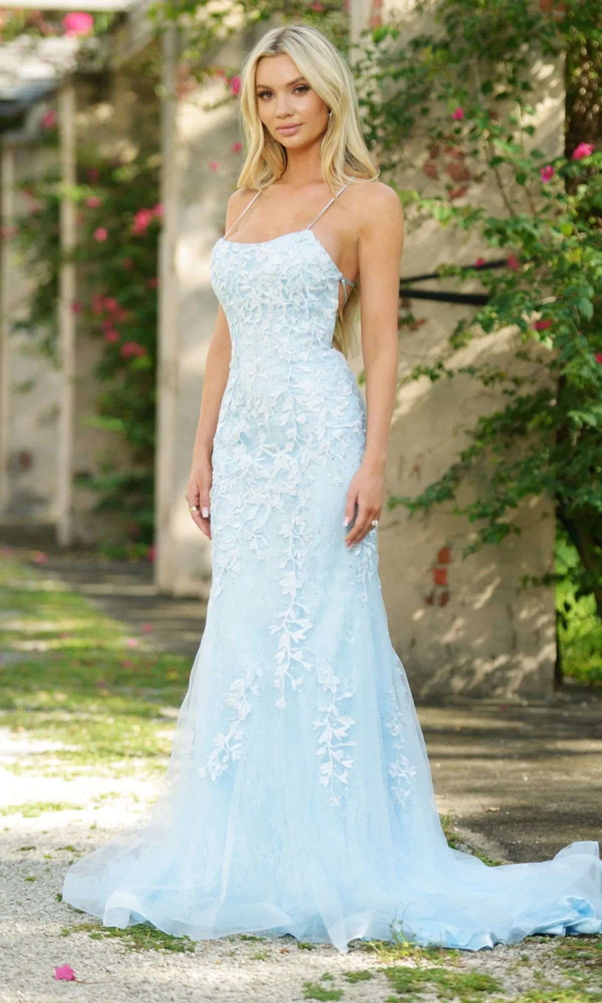 Beaded Lace Long Prom Dress Dutchess sold by PromGirl