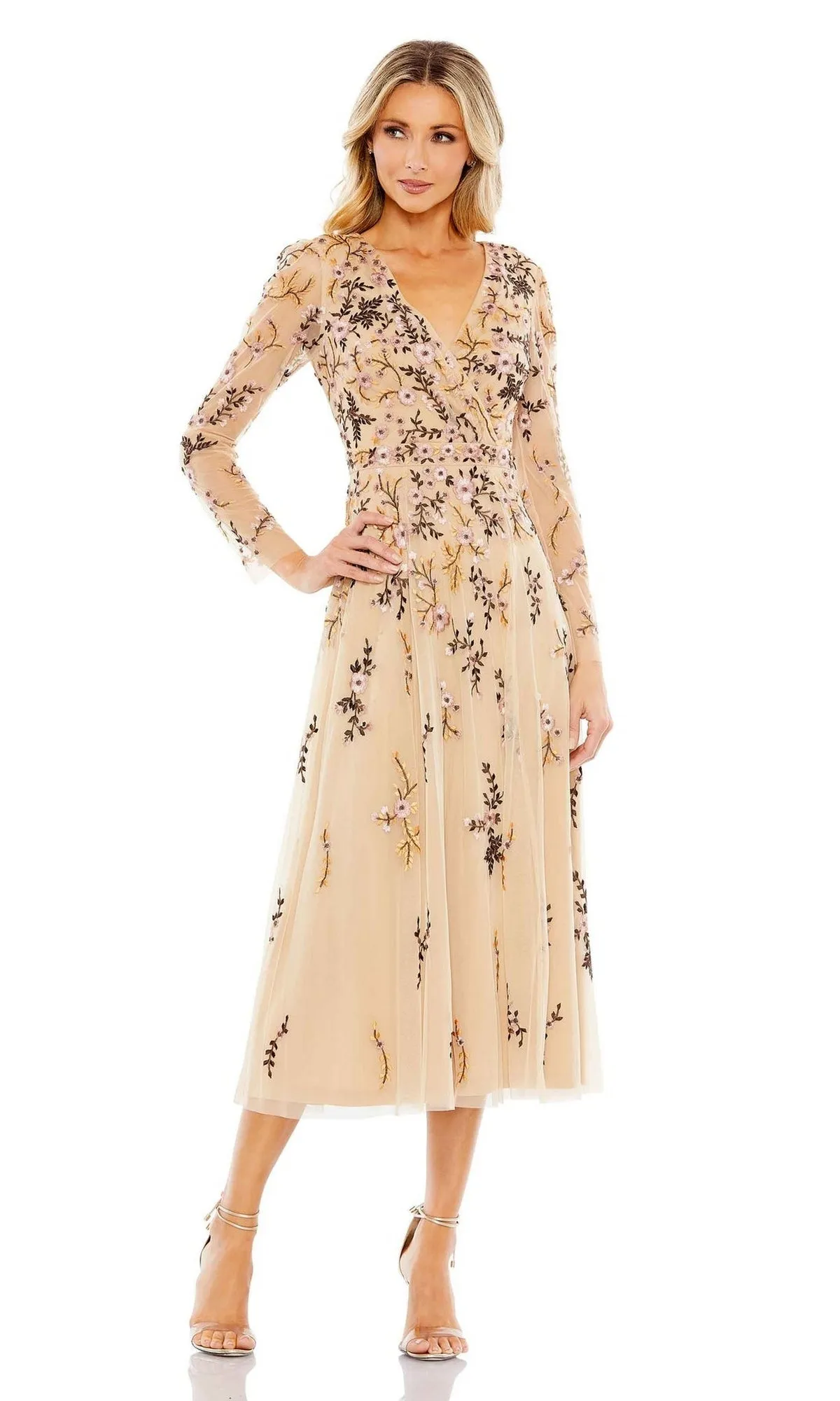 Midi Floral Wedding Guest Dress: Mac Duggal sold by PromGirl product image thumbnail 3