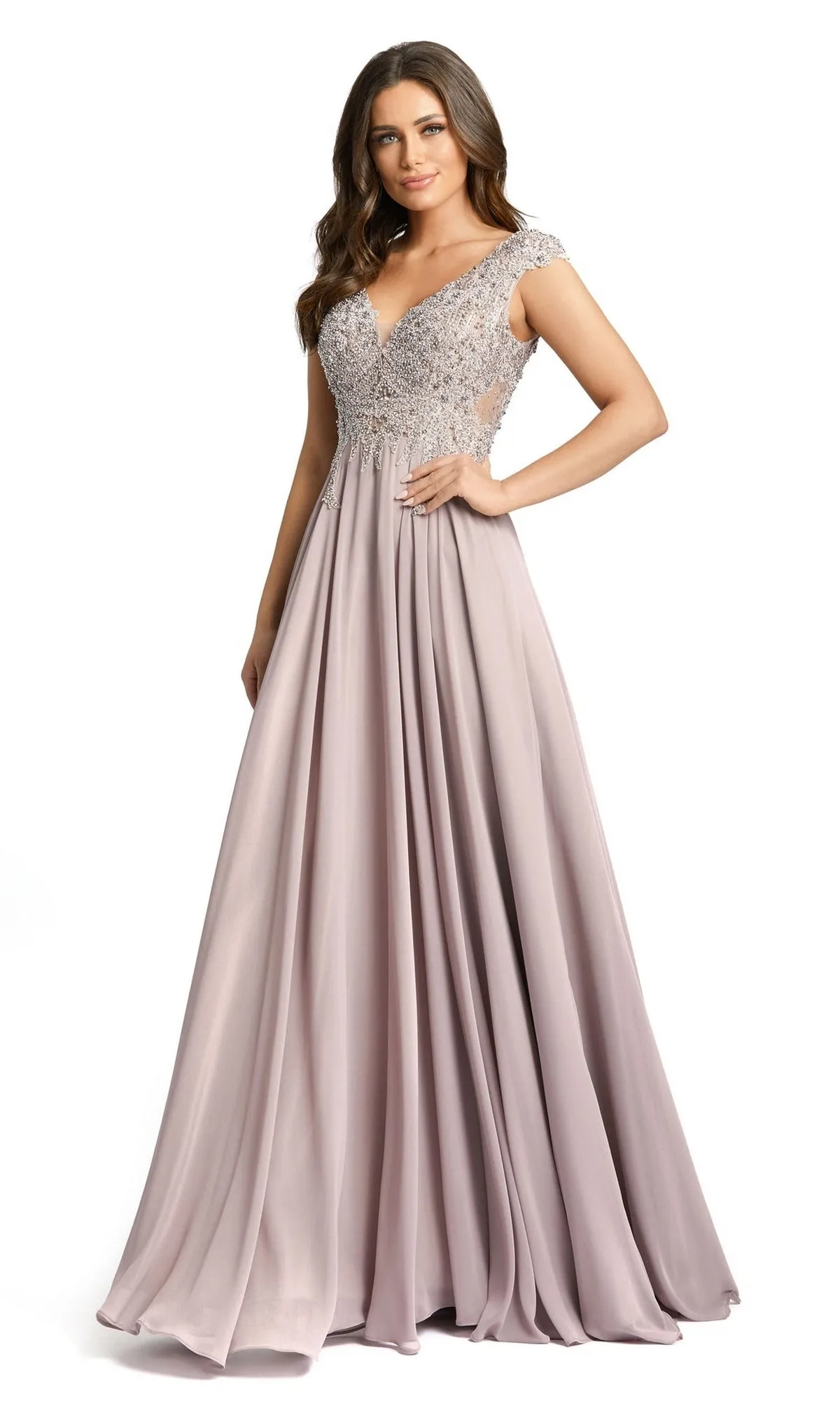 Beaded-Bodice Long Formal Dress: Mac Duggal 20264 sold by PromGirl product image thumbnail 3