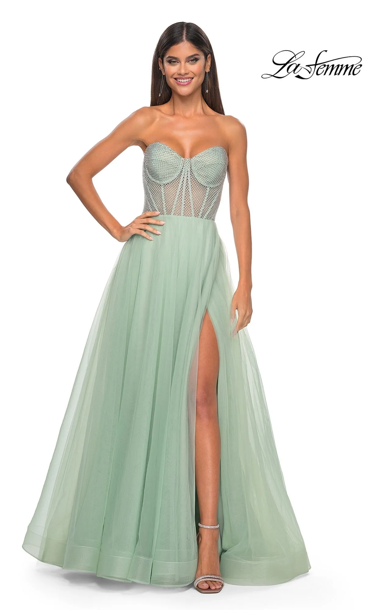 Strapless Long A-Line Prom Dress: La Femme 32445 sold by PromGirl product image thumbnail 5