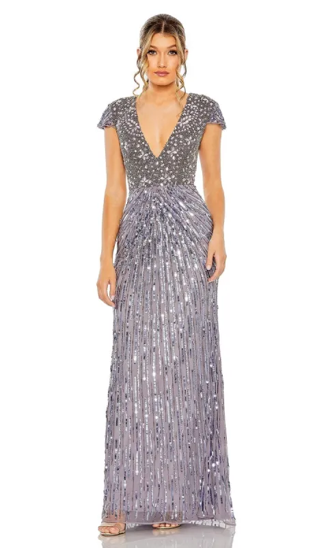 Mac Duggal Heather Gray Sequin Formal Dress 93914 sold by PromGirl