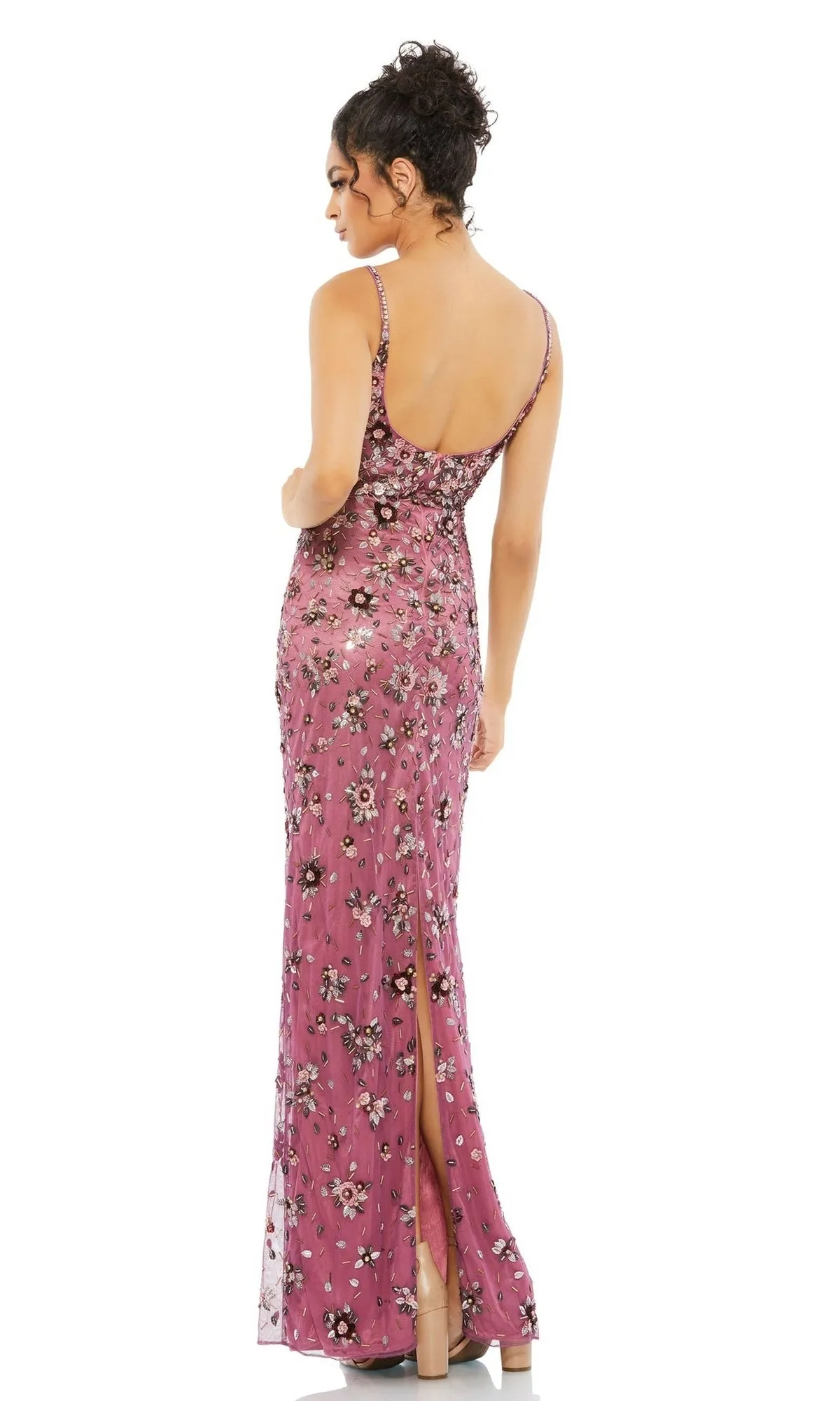 Floral-Beaded Long Formal Dress: Mac Duggal 5477 sold by PromGirl product image thumbnail 2