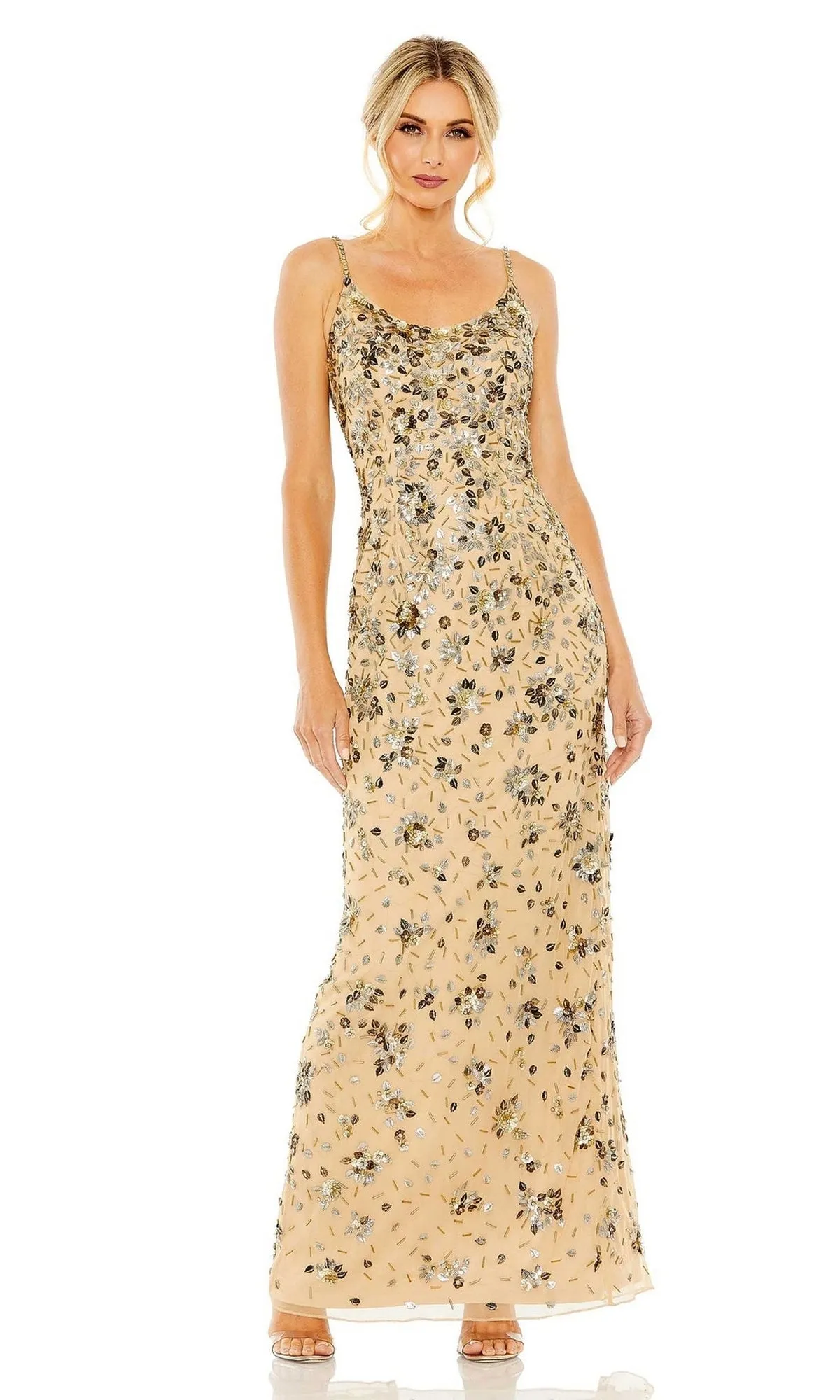 Floral-Beaded Long Formal Dress: Mac Duggal 5477 sold by PromGirl product image thumbnail 3