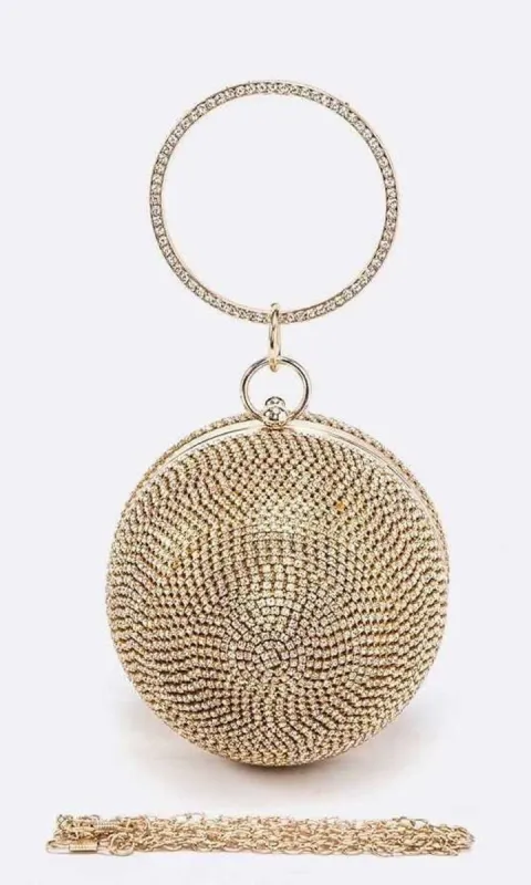 Rhinestone Disco Ball Clutch Purse sold by PromGirl