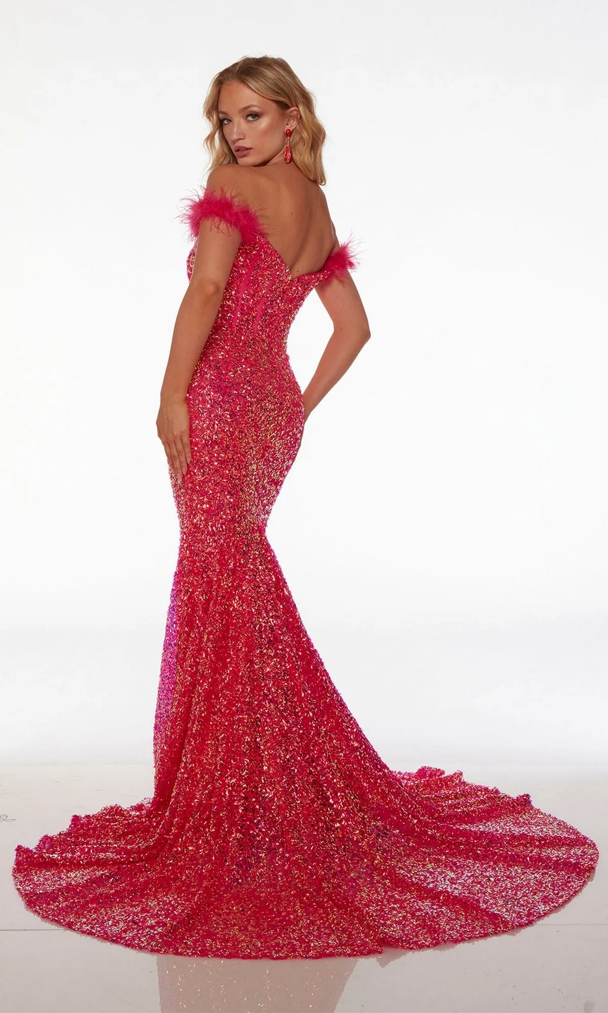 Alyce Feathered Long Sequin Prom Dress 61502 sold by PromGirl product image thumbnail 4