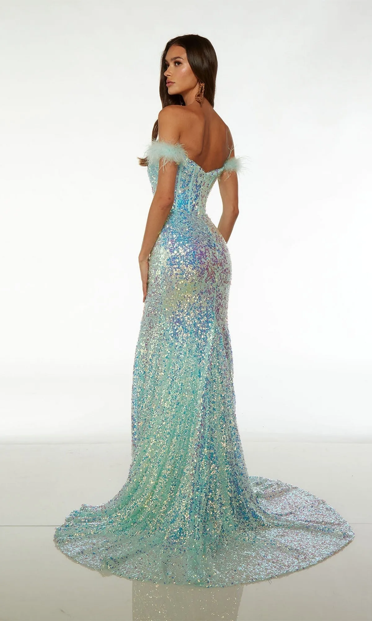 Alyce Feathered Long Sequin Prom Dress 61502 sold by PromGirl product image thumbnail 2
