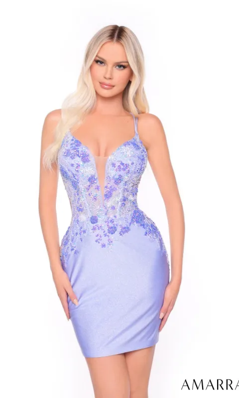 Short Homecoming Dress 88072 by Amarra sold by PromGirl