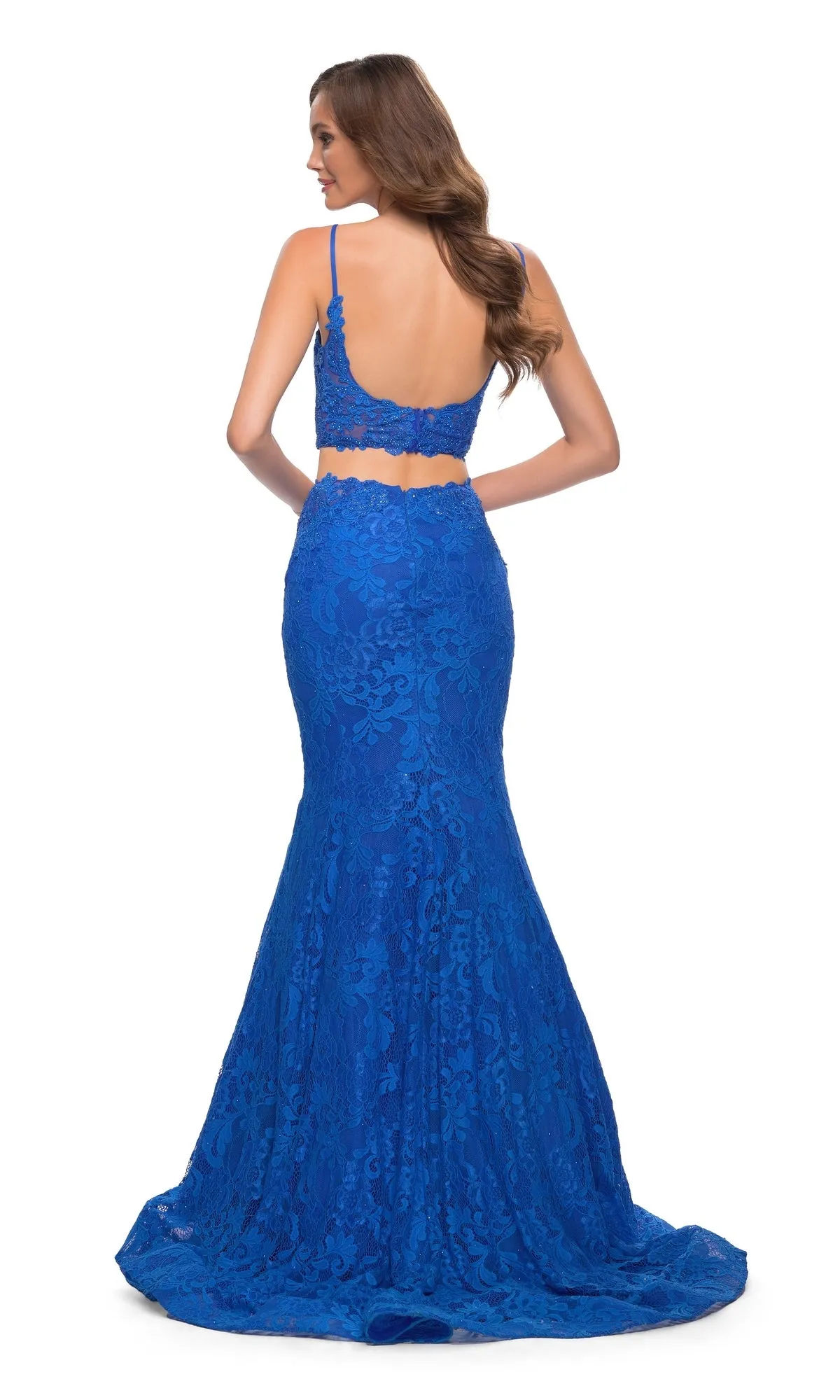 Two-Piece Lace Mermaid Prom Dress: La Femme 29970 sold by PromGirl product image thumbnail 2