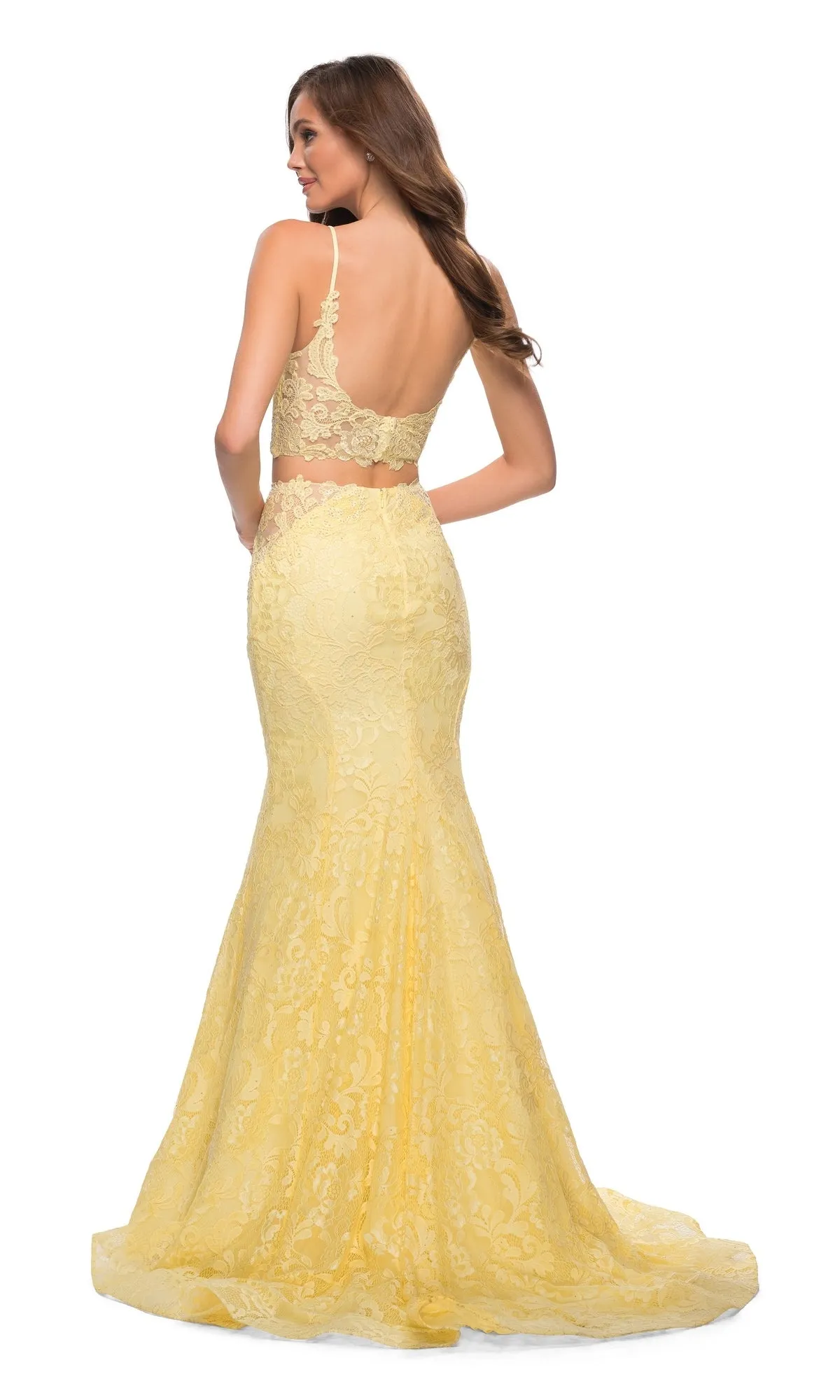 Two-Piece Lace Mermaid Prom Dress: La Femme 29970 sold by PromGirl product image thumbnail 5