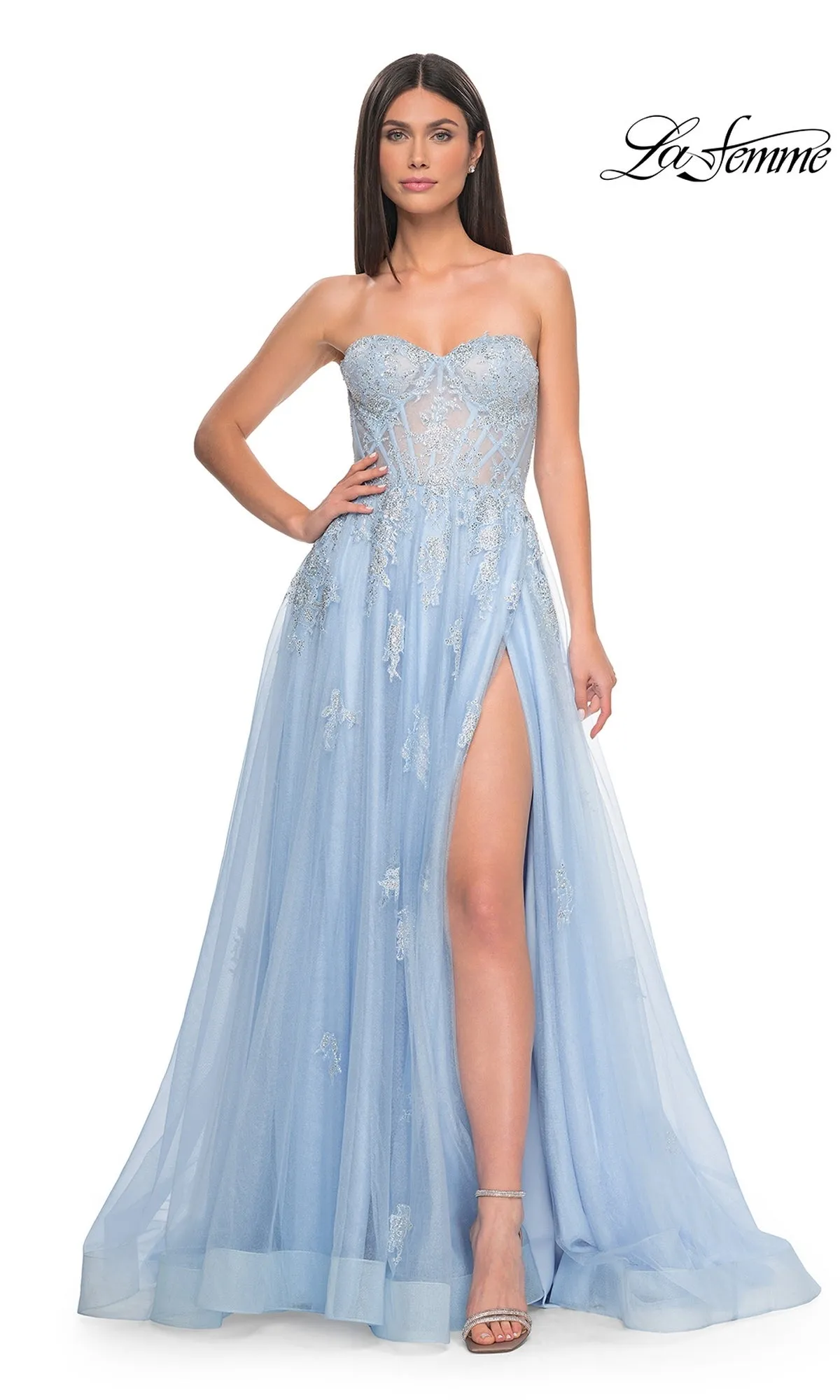 La Femme Strapless Long A-Line Prom Dress 32111 sold by PromGirl product image thumbnail 3