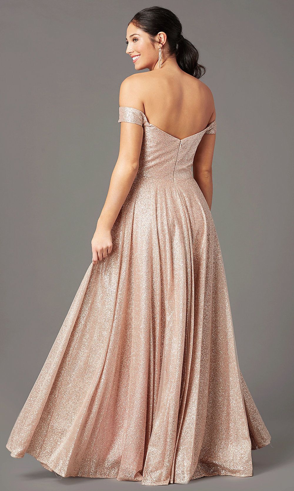 Rose Gold Sparkly Long Prom Dress by PromGirl sold by PromGirl product image thumbnail 2