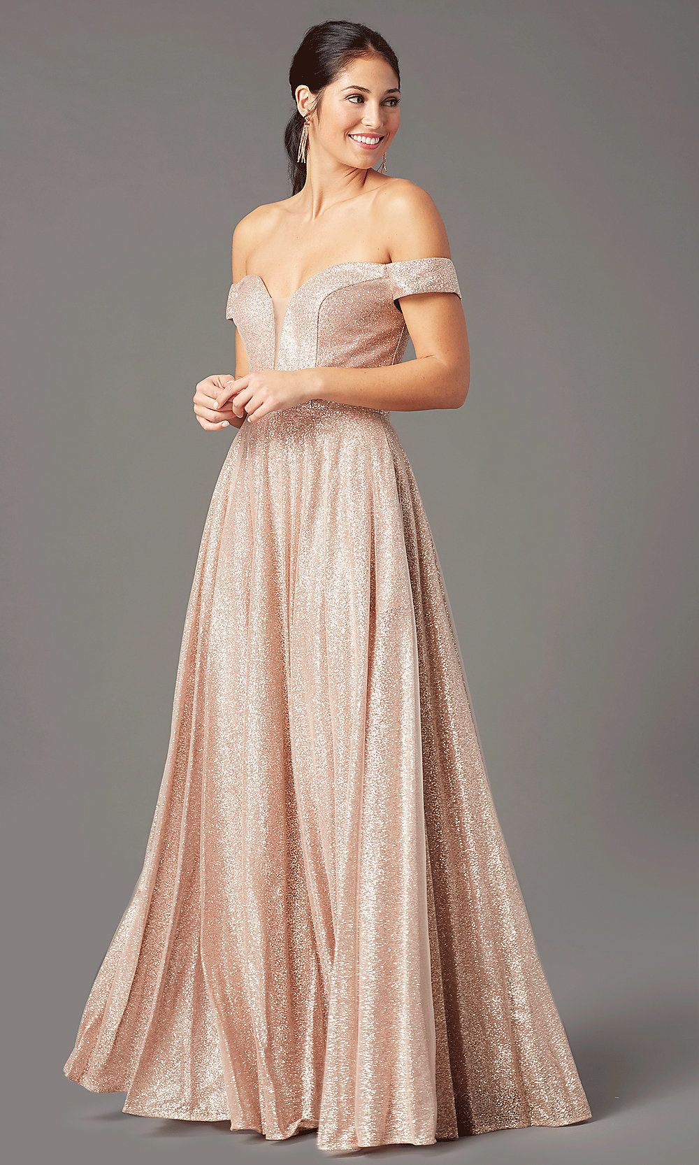 Rose Gold Sparkly Long Prom Dress by PromGirl sold by PromGirl product image thumbnail 4