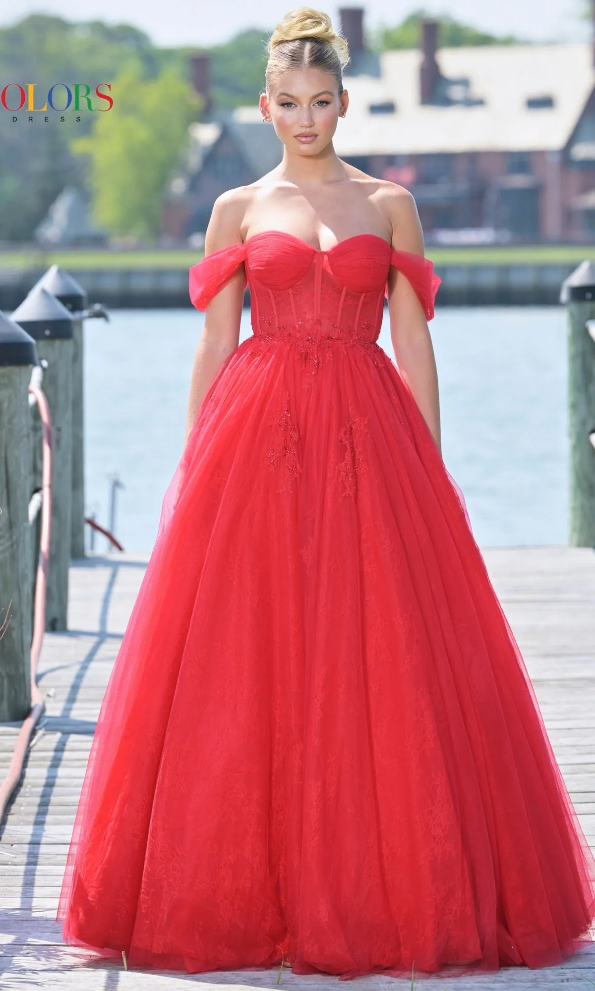 Long Sweetheart Prom Ball Gown: Colors Dress 3240 sold by PromGirl