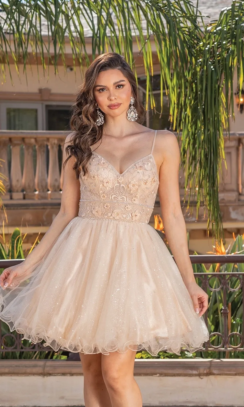 Glitter-Tulle Short A-Line Homecoming Dress 3336 sold by PromGirl product image thumbnail 2