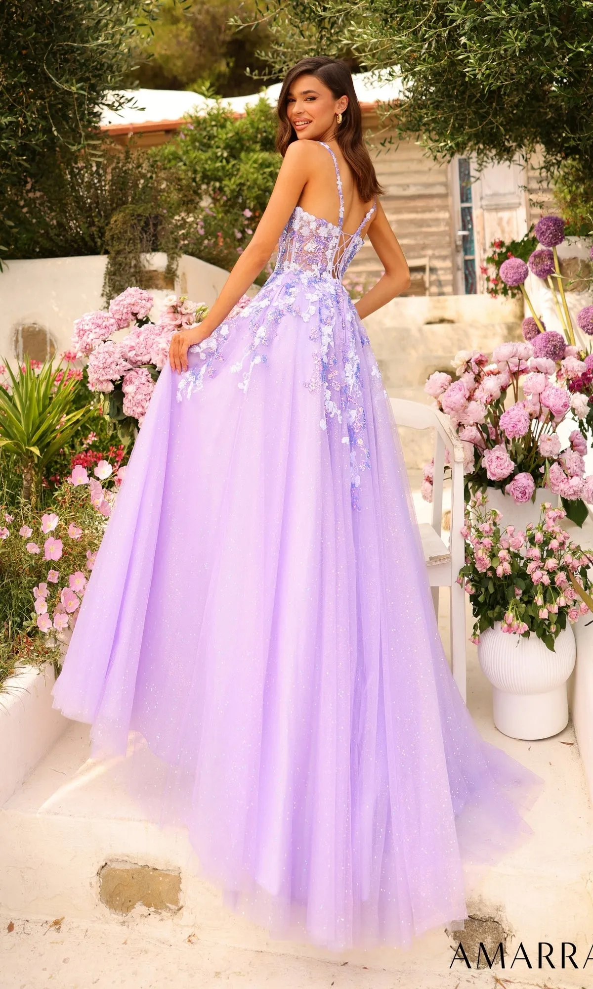 Embroidered Corset Long A-Line Prom Dress 88754 sold by PromGirl product image thumbnail 2