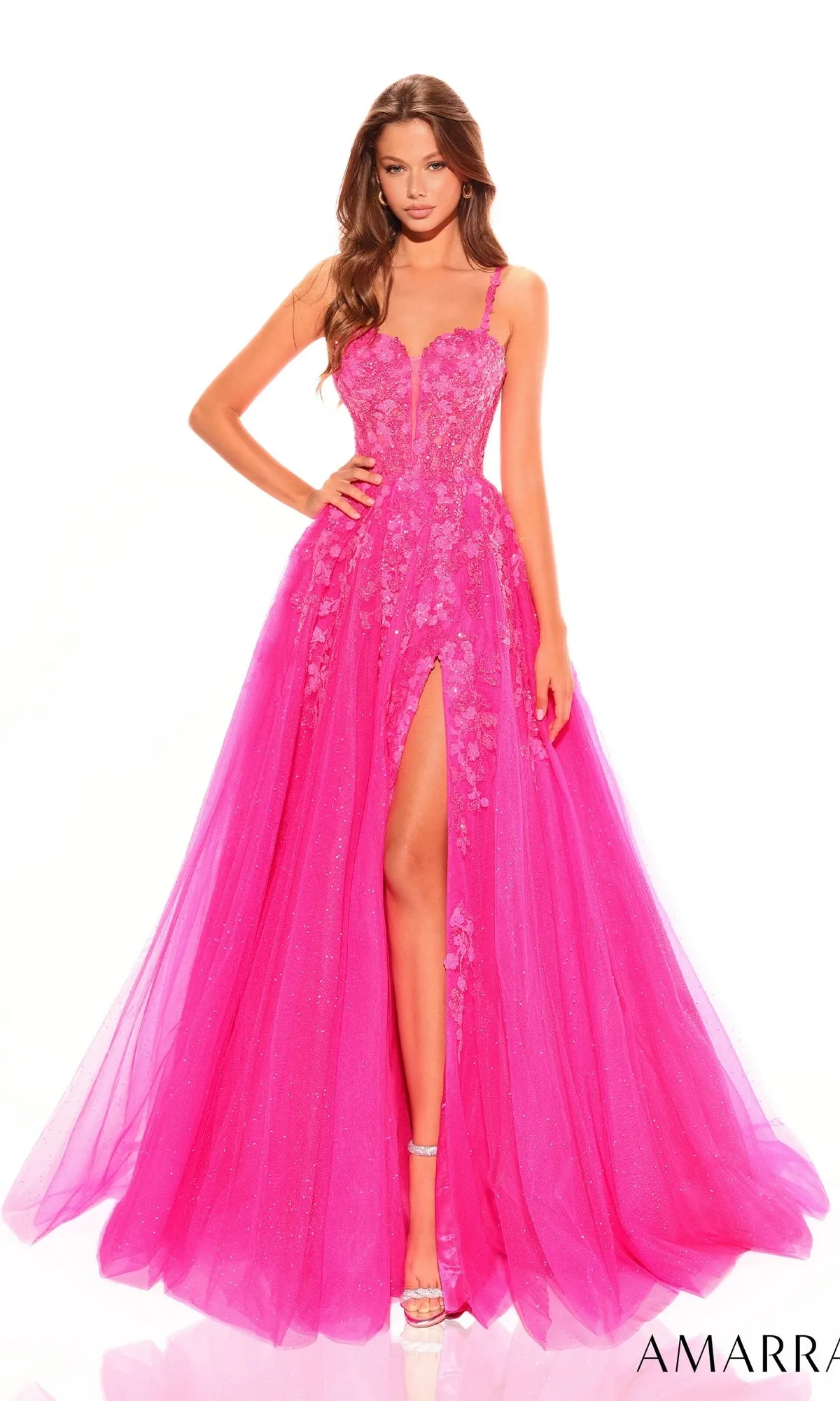 Embroidered Corset Long A-Line Prom Dress 88754 sold by PromGirl product image thumbnail 3