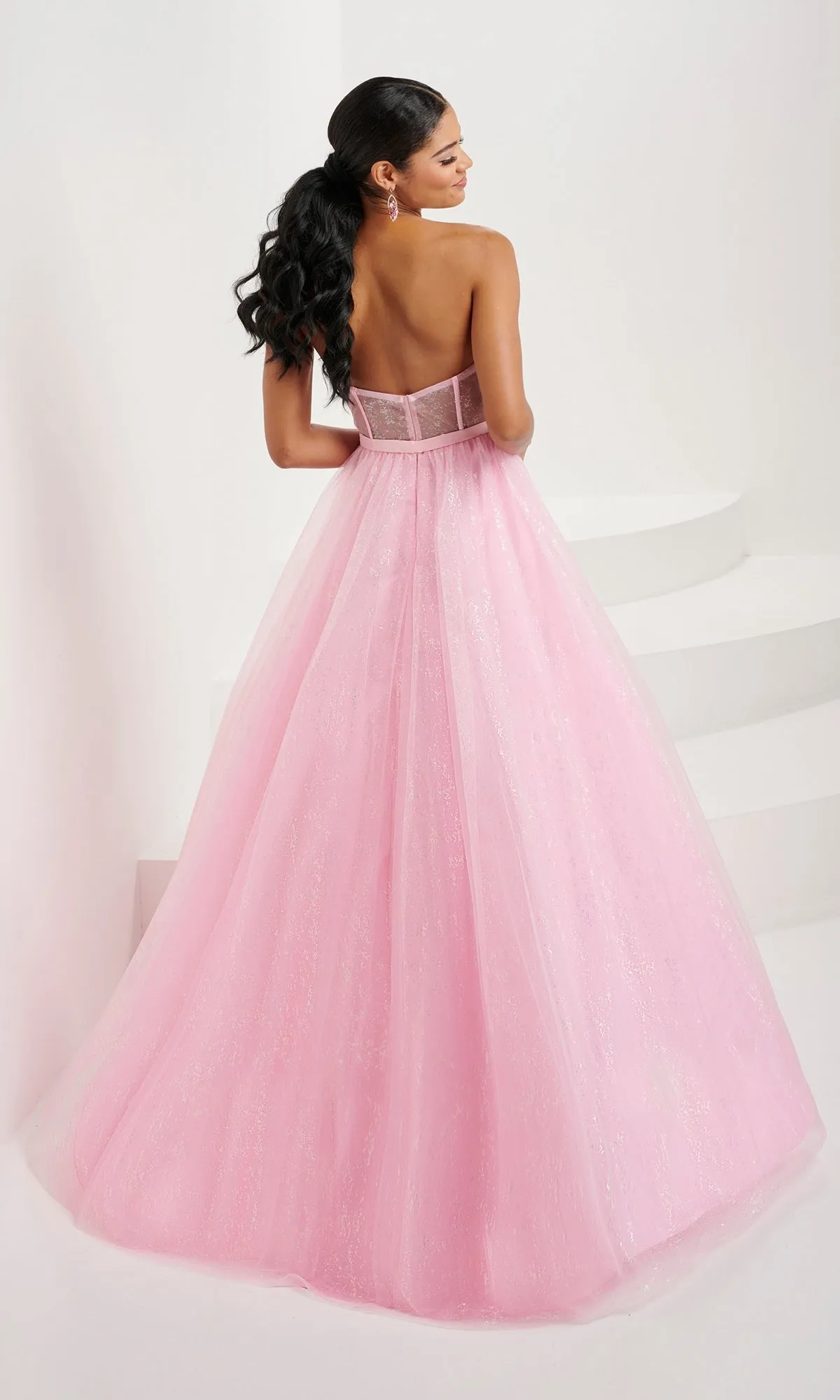 Tiffany Strapless Glitter Pastel Prom Dress 16083 sold by PromGirl product image thumbnail 2