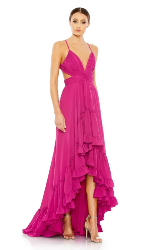 Fuchsia High-Low Formal Dress: Mac Duggal 67992 sold by PromGirl