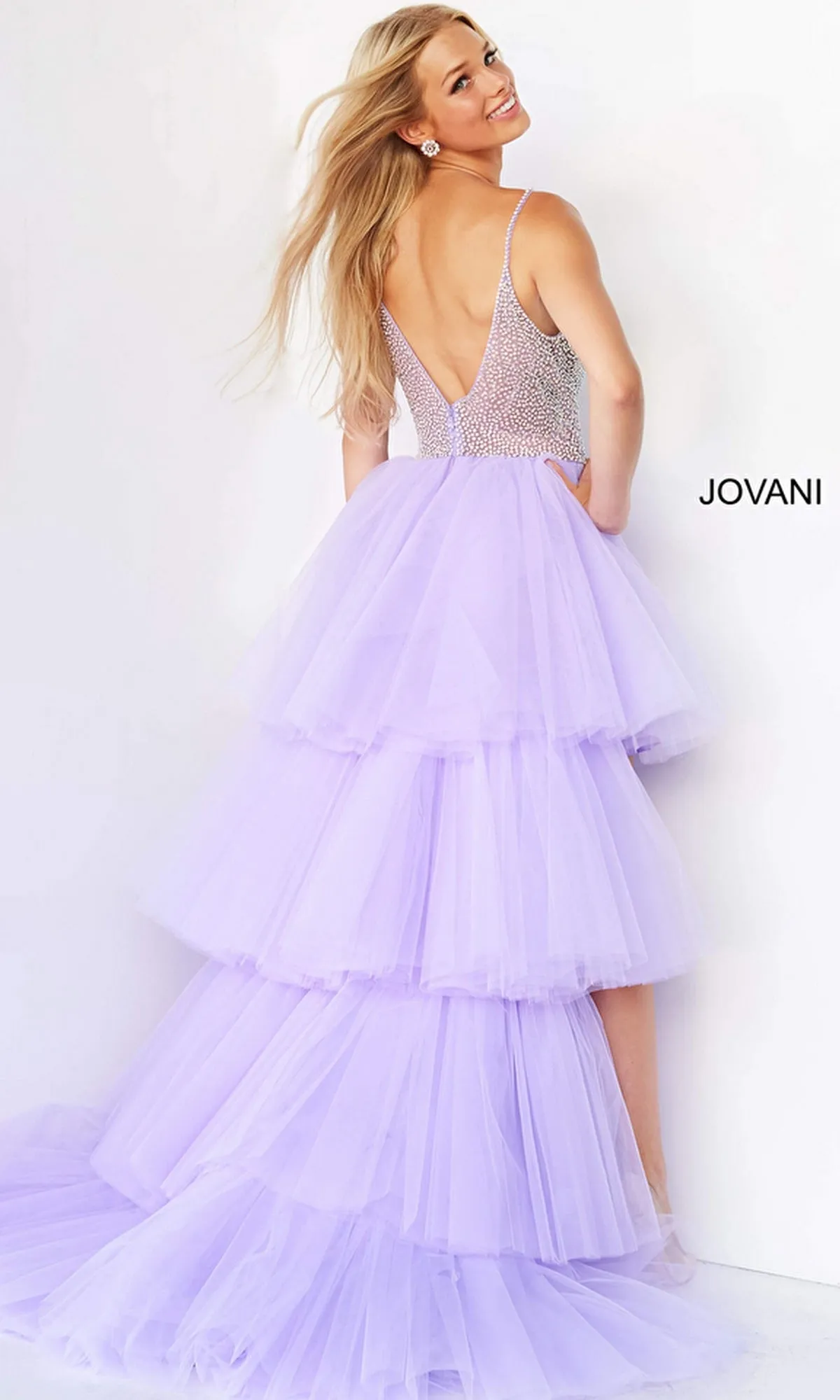 Jovani High-Low Sheer-Bodice Prom Dress 07231 sold by PromGirl product image thumbnail 2