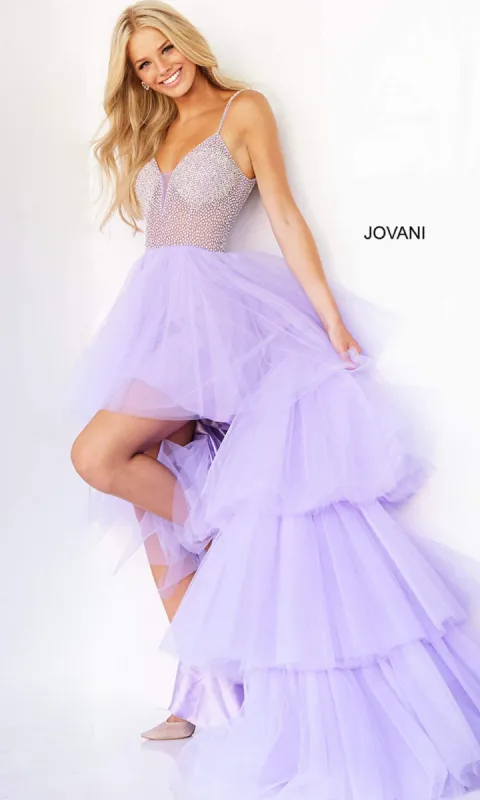 Jovani High-Low Sheer-Bodice Prom Dress 07231 sold by PromGirl