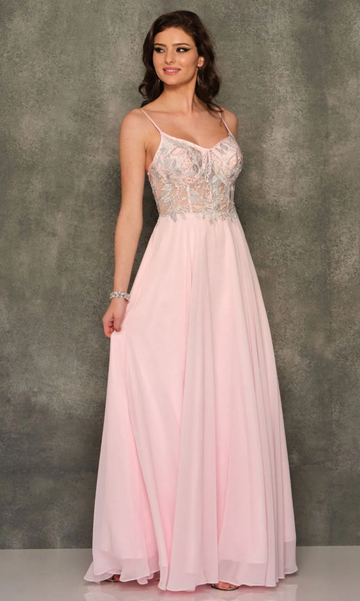 Dave and Johnny Long Pink A-Line Prom Dress 10970 sold by PromGirl