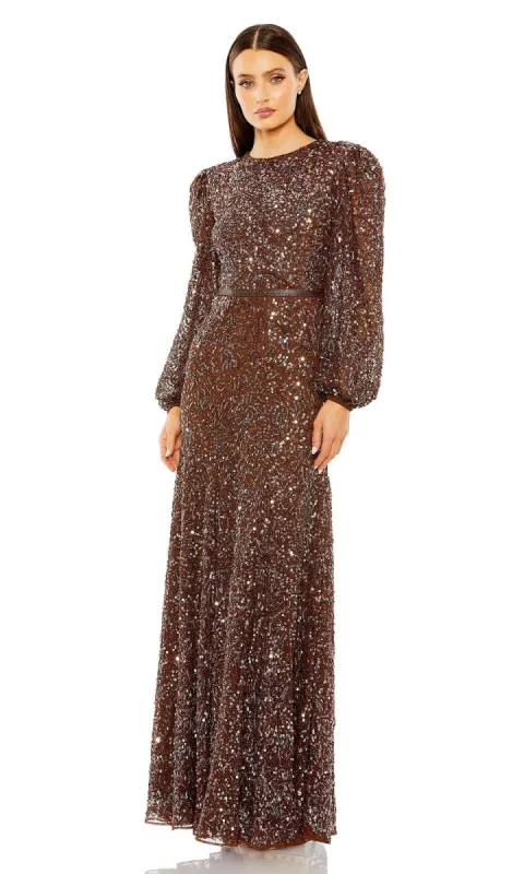 Modest Long Beaded Formal Dress: Mac Duggal 93902 sold by PromGirl