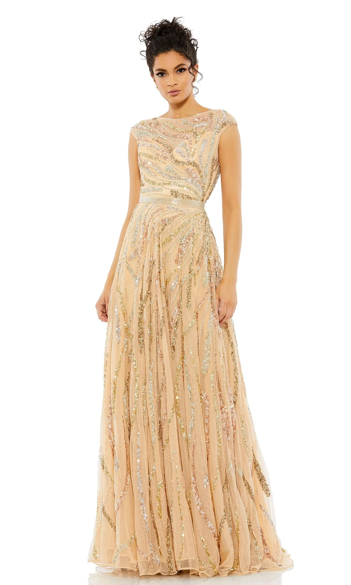 High-Neck Beaded Formal Gown: Mac Duggal 5445 sold by PromGirl product image thumbnail 3