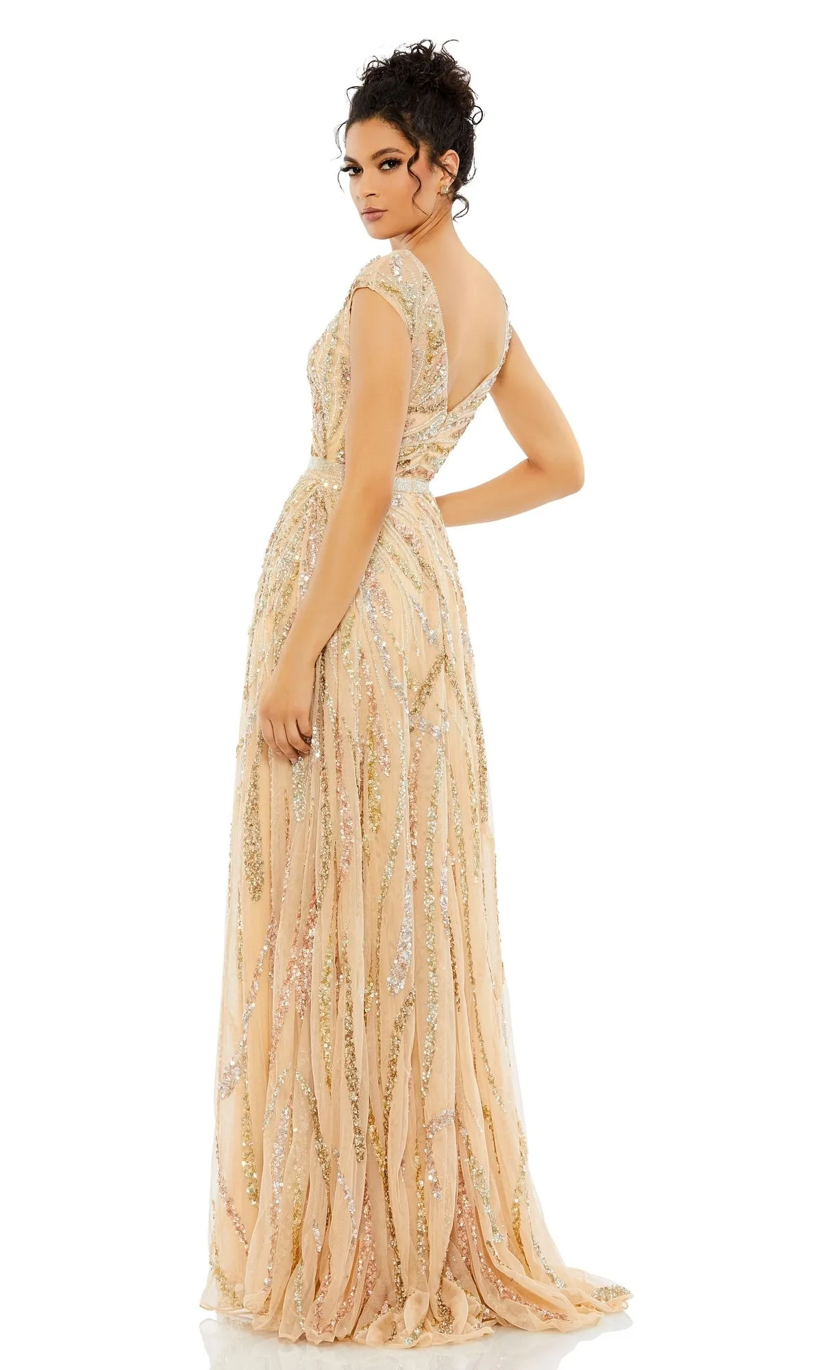 High-Neck Beaded Formal Gown: Mac Duggal 5445 sold by PromGirl product image thumbnail 4