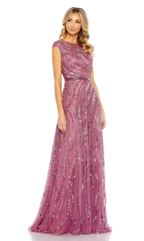 High-Neck Beaded Formal Gown: Mac Duggal 5445 sold by PromGirl