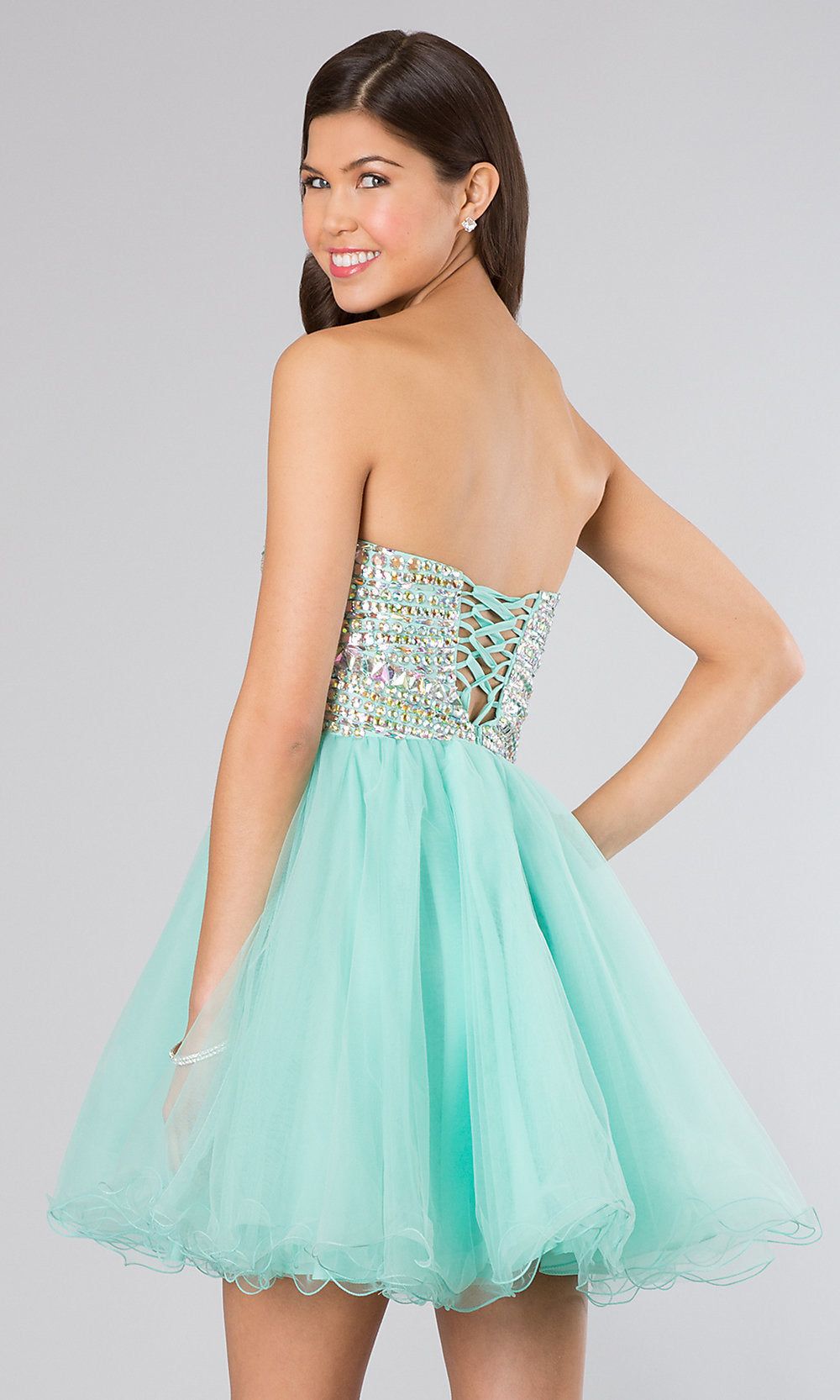 Jeweled-Bodice Strapless Short Party Dress sold by PromGirl product image thumbnail 2