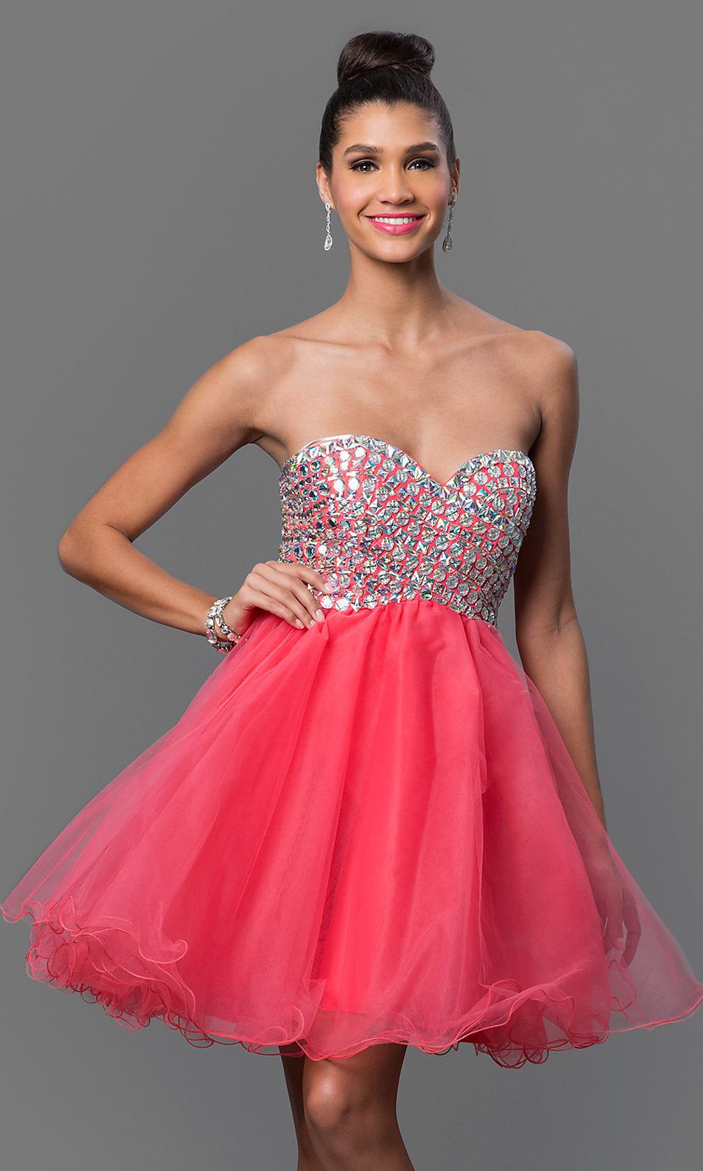 Jeweled-Bodice Strapless Short Party Dress sold by PromGirl product image thumbnail 4