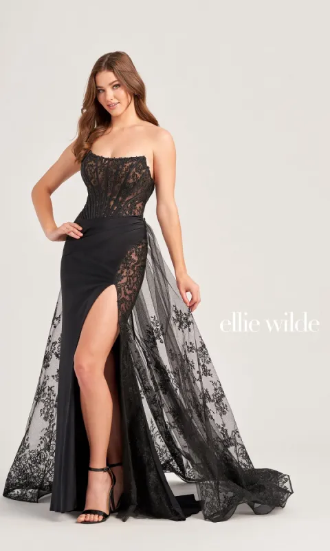 Ellie Wilde Long Prom Dress with Train EW35032 made by PromGirl