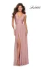La Femme Deep V-Neck Long A-Line Prom Dress 28547 sold by PromGirl