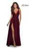 La Femme Deep V-Neck Long A-Line Prom Dress 28547 sold by PromGirl