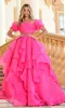 Puff-Sleeve Long Prom Ball Gown: Ava Presley 28571 sold by PromGirl
