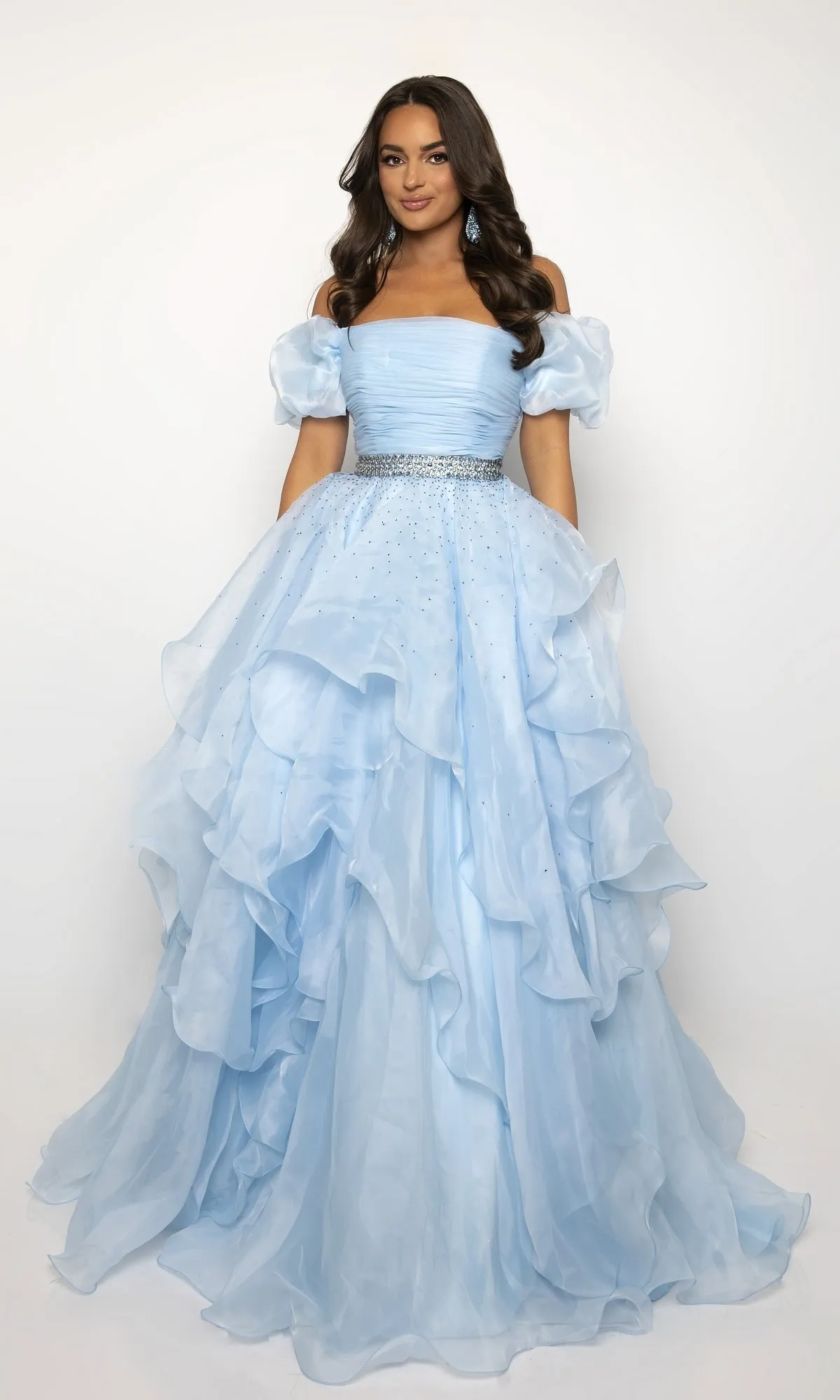 Puff-Sleeve Long Prom Ball Gown: Ava Presley 28571 sold by PromGirl product image thumbnail 4