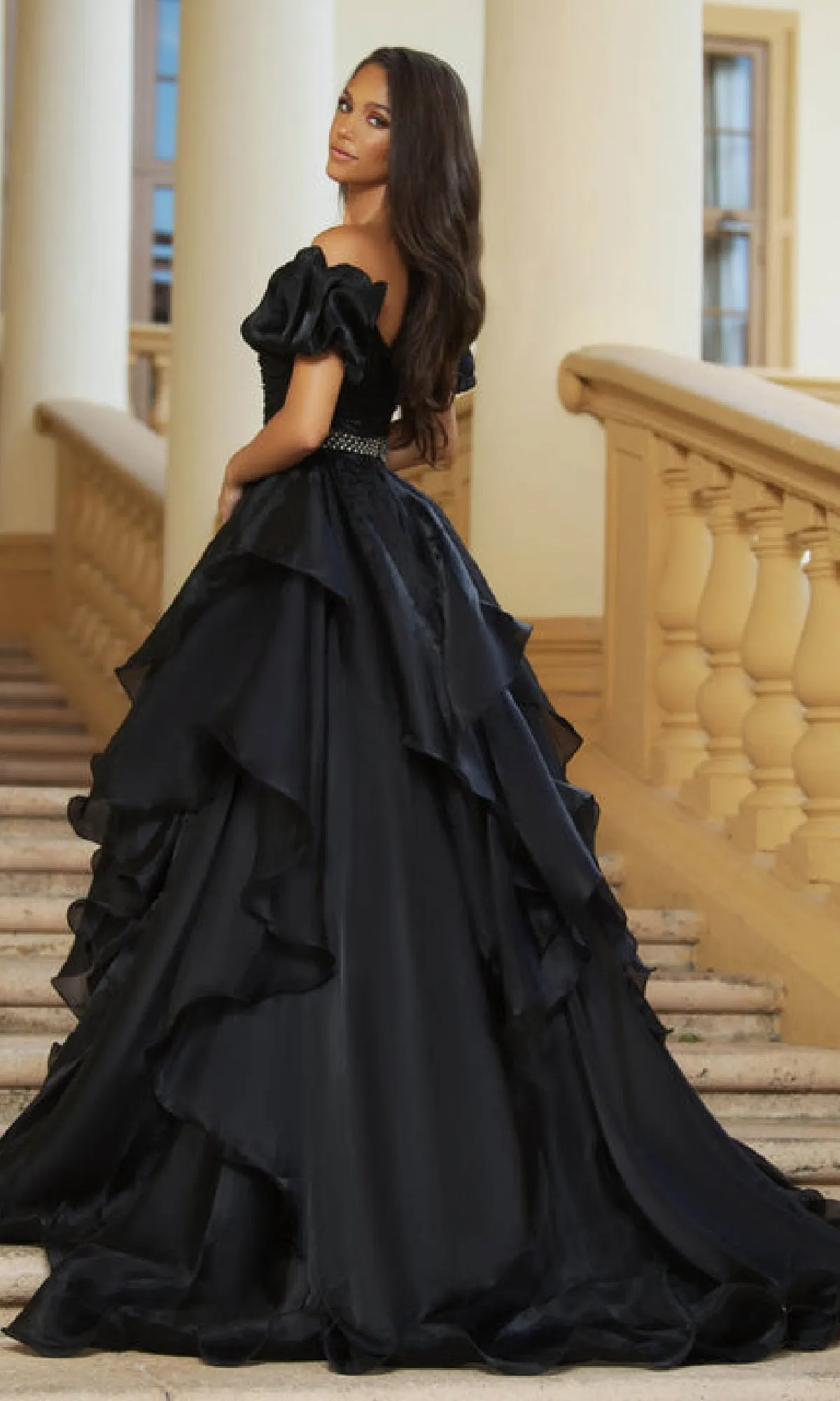 Puff-Sleeve Long Prom Ball Gown: Ava Presley 28571 sold by PromGirl product image thumbnail 2
