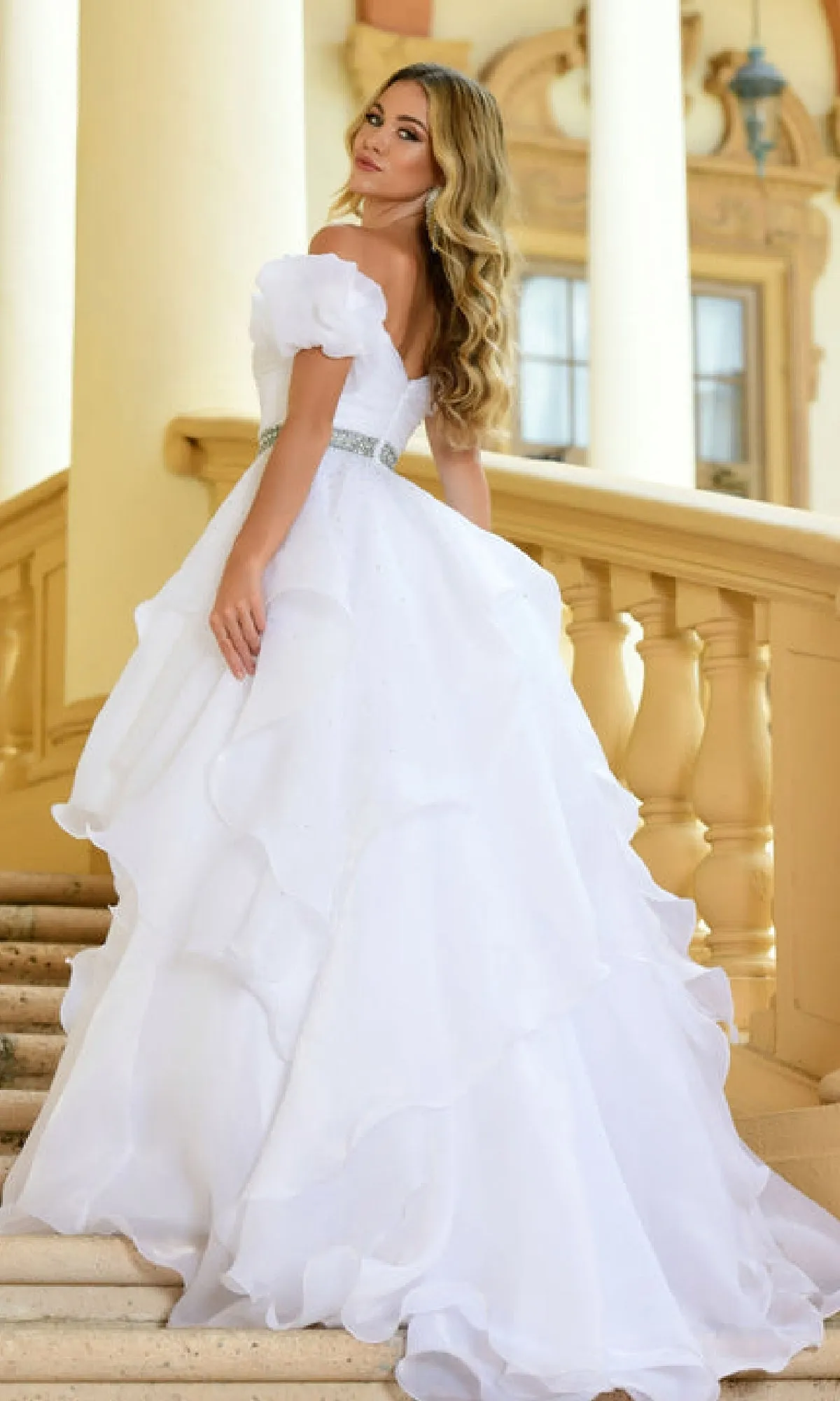 Puff-Sleeve Long Prom Ball Gown: Ava Presley 28571 sold by PromGirl product image thumbnail 5