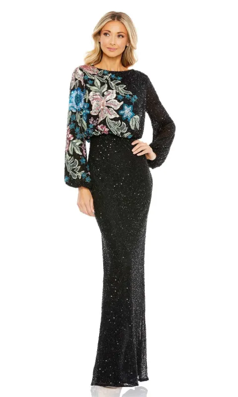 Beaded Long Sleeve Formal Dress: Mac Duggal 5615 made by Mac Duggal