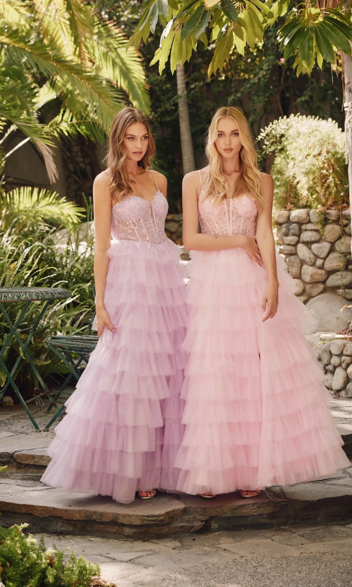 Ruffled Glitter Tulle Prom Dress: Juliet JT2458A sold by PromGirl