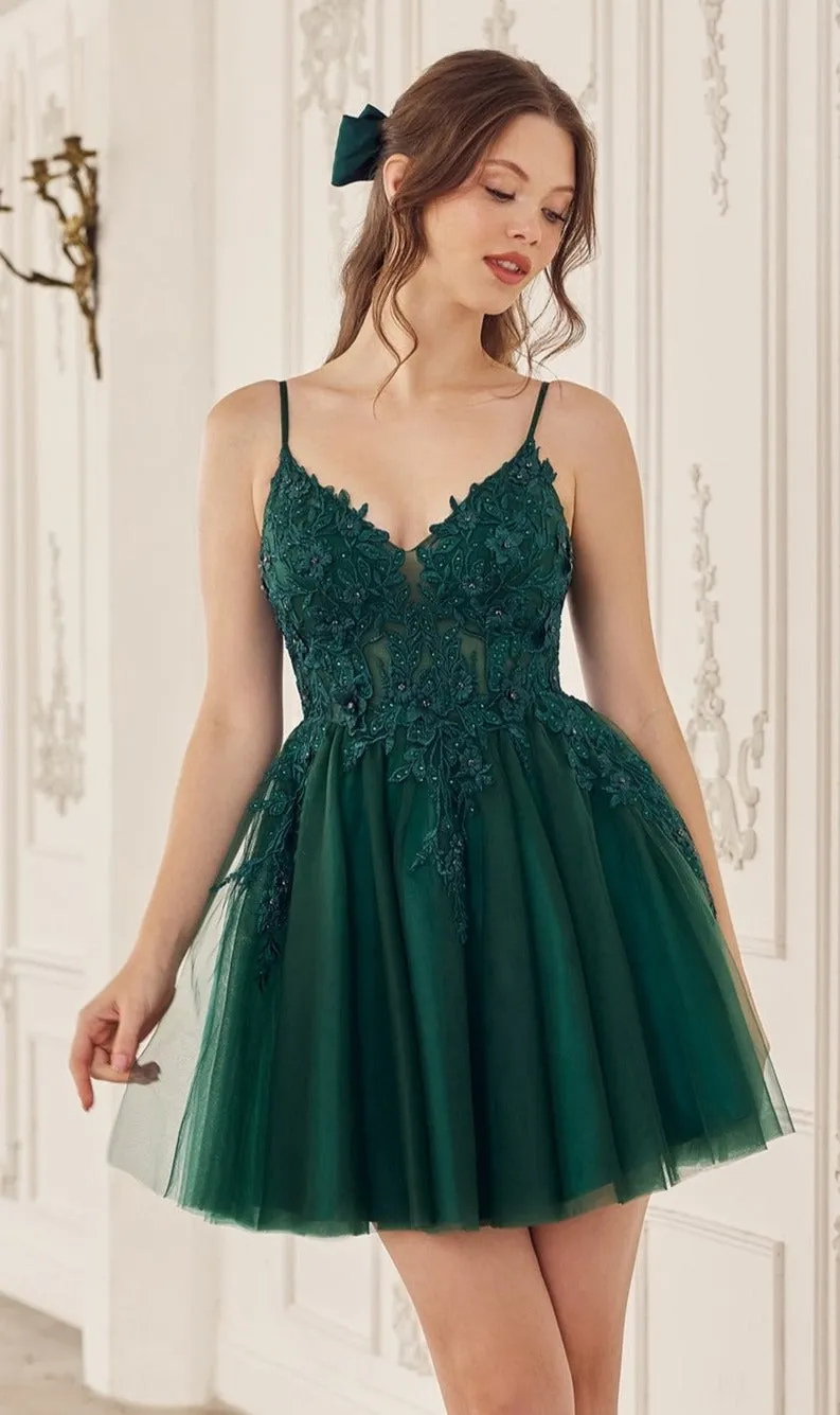 Short Babydoll Homecoming Dress: CLSF047 sold by PromGirl product image thumbnail 4