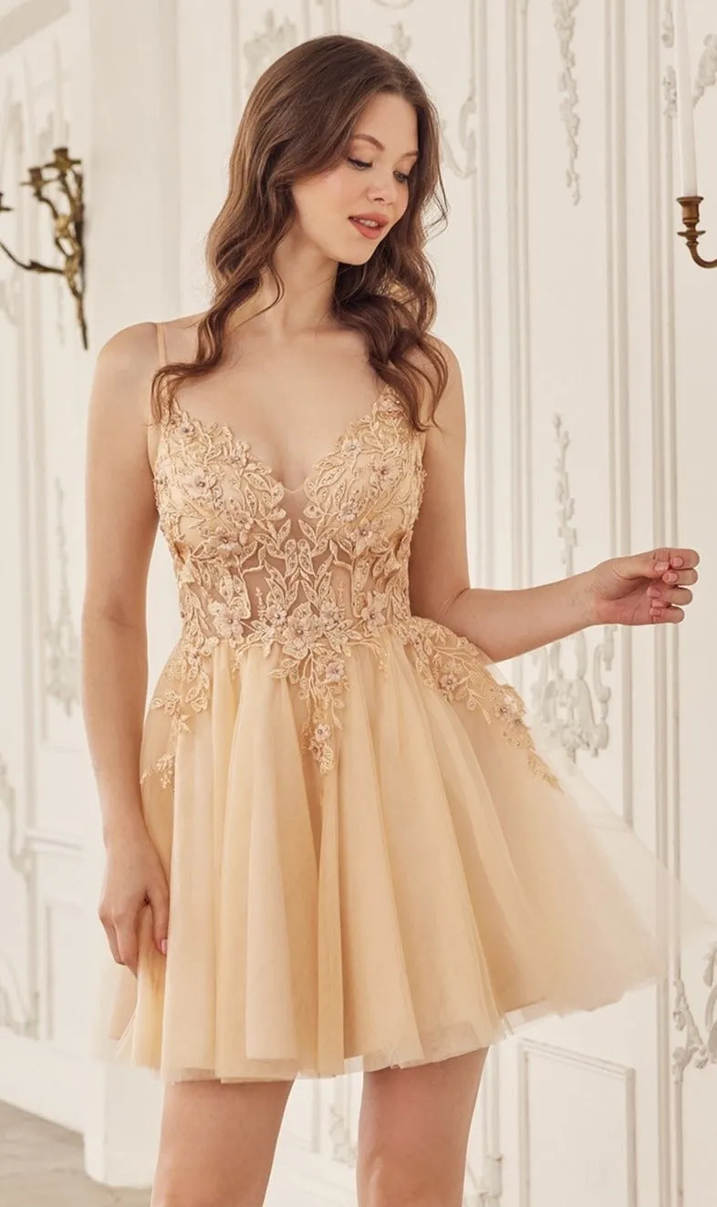 Short Babydoll Homecoming Dress: CLSF047 sold by PromGirl product image thumbnail 3